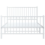 Metal Bed Frame without Mattress with Footboard White 107x203cm 350945