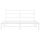 Metal Bed Frame without Mattress with Headboard White 150x200cm 355416