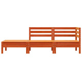 Garden Sofa 3-Seater Wax Brown Solid Wood Pine 838044