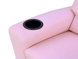 Kids Recliner Chair, PU Leather with Adjustable Backrest, Footrest, Padded Headrest, Pink T3398P348591