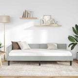 Corner Bed Frame Light Grey 90 cm x 190 cm Velvet 42016144