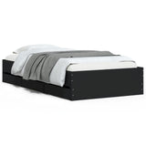 Bed Frame with Drawers without Mattress Black 100x200 cm 3207288