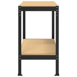 Workbench Black 115 x 55 x 91 cm Engineered Wood and Metal 42020128