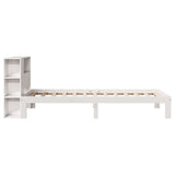 Bookcase Bed without Mattress White 75x190 cm Small Single Solid Wood Pine 3322535