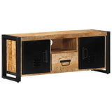 ZNTS TV Cabinet 100x30x40 cm Solid Rough Wood Mango 4013589