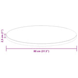 Table Top Dark Brown 80 x 2.5 cm Solid Oak Wood 42016011