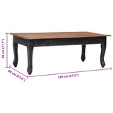 Coffee Table Black 120x60x45 cm Solid Mahogany Wood 283904