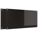 Kitchen Backsplash 2 pcs Black 100 x 50 cm Tempered Glass 3415552