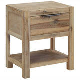 245683 Nightstand with Drawer 40x30x48 cm Solid Acacia Wood