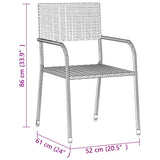 7 Piece Outdoor Dining Set Poly Rattan Grey 3120112