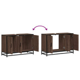 Bathroom Sink Cabinet Brown Oak 90x33x60 cm Engineered Wood 849273