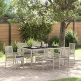 Garden Dining Set 7 pcs Light grey Poly rattan 3334898