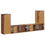 TV Cabinet Set 4 pcs Old Wood Engineered Wood 3409121