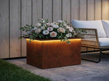 Garden Planter with LED Rusty 40 x 60 x 40 cm Weathering Steel 8008152