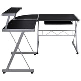 Corner Computer Desk Black 132x112x99 cm Engineered Wood 20585