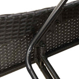 Sun Lounger with Cushions Black 114x205x73 cm Poly Rattan 368295