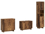 3 Piece Bathroom Cabinet Set EDE Old Wood Engineered Wood 3417421