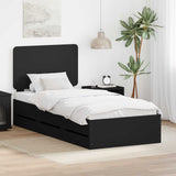 Bed Frame with Drawer Black 75 x 190 cm Engineer Wood 3412645