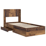 Bed Frame with Storage and Headboard Old Wood 90 x 190 cm 3414521