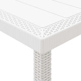Garden Dining Set 5 pcs White Polt rattan 3378702