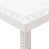 Garden Dining Table White 100 x 100 x 73 cm Poly Rattan 871682