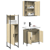 ZNTS 3 Piece Bathroom Cabinet Set Sonoma Oak Engineered Wood 3214761