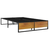 Bed Frame without Mattress Black Metal 120x200 cm 324815