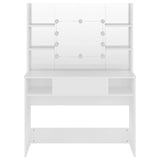 Makeup Table with LED Lights 100x40x135 cm MDF White 331538