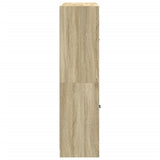 Bookcase with Doors Sonoma Oak 136x37x142 cm Engineered Wood 3206526