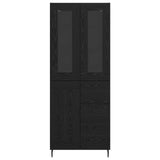 Highboard with Drawer 2 pcs Black Oak Engineered Wood 3416147