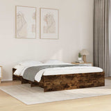 Bed Frame without Mattress Smoked Oak 150x200 cm King Size Engineered Wood 3295650