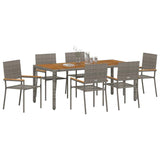 Garden Dining Set 7 pcs Grey Poly Rattan 3365411