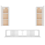 4 Piece TV Cabinet Set White Engineered Wood 3114198
