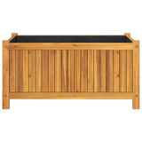 Garden Planter with Liner 80x42x40 cm Solid Wood Acacia 366435