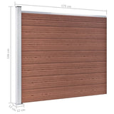 Fence Panel WPC 175x146 cm Brown 148981