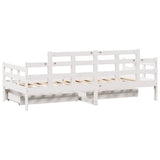 Daybed with Drawers without Mattress White 90x190 cm Single Solid Wood 3302125