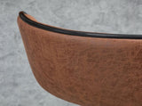 Bar Stool Set of 2 Microfiber Cloth Adjustable Height Armless Chairs with Swivel Seat, Brown T3398P328167