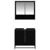 Bathroom Furniture Set 2 pcs Black Oak Engineered Wood 3402347