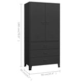 Industrial Wardrobe Black 90x50x180 cm Metal 339613