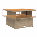 2 Piece Garden Dining Set with Cushions Beige Poly Rattan 3277415
