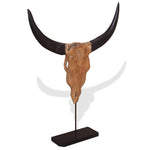 ZNTS Bull Skull Sculpture Teak 66x15x88 cm 244566