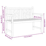 Garden Bench Brown 114 x 60 x 90 cm Solid teak wood 42001964