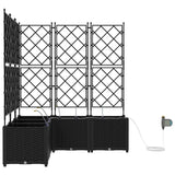 Garden Planter 5 pcs Black 120 x 120 x 142 cm Plastic 42002856