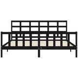 Bed Frame without Mattress Black 200x200 cm Solid Wood Pine 3192125
