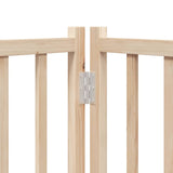 Dog Gate with Door Foldable 15 Panels 750 cm Poplar Wood 3155699