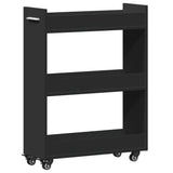 Cabinet with Wheels Black 60x22x79 cm Engineered Wood 840416