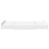 Storage Bed Frame White 120 x 200 cm Engineered wood 3335301