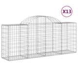 Arched Gabion Baskets 13 pcs 200x50x80/100 cm Galvanised Iron 3146310
