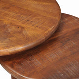 Nesting Coffee Tables 2 pcs Honey Brown Solid Mango Wood 4104653
