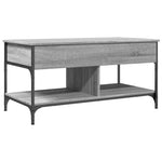 ZNTS Coffee Table Grey Sonoma 100x50x50 cm Engineered Wood and Metal 845369